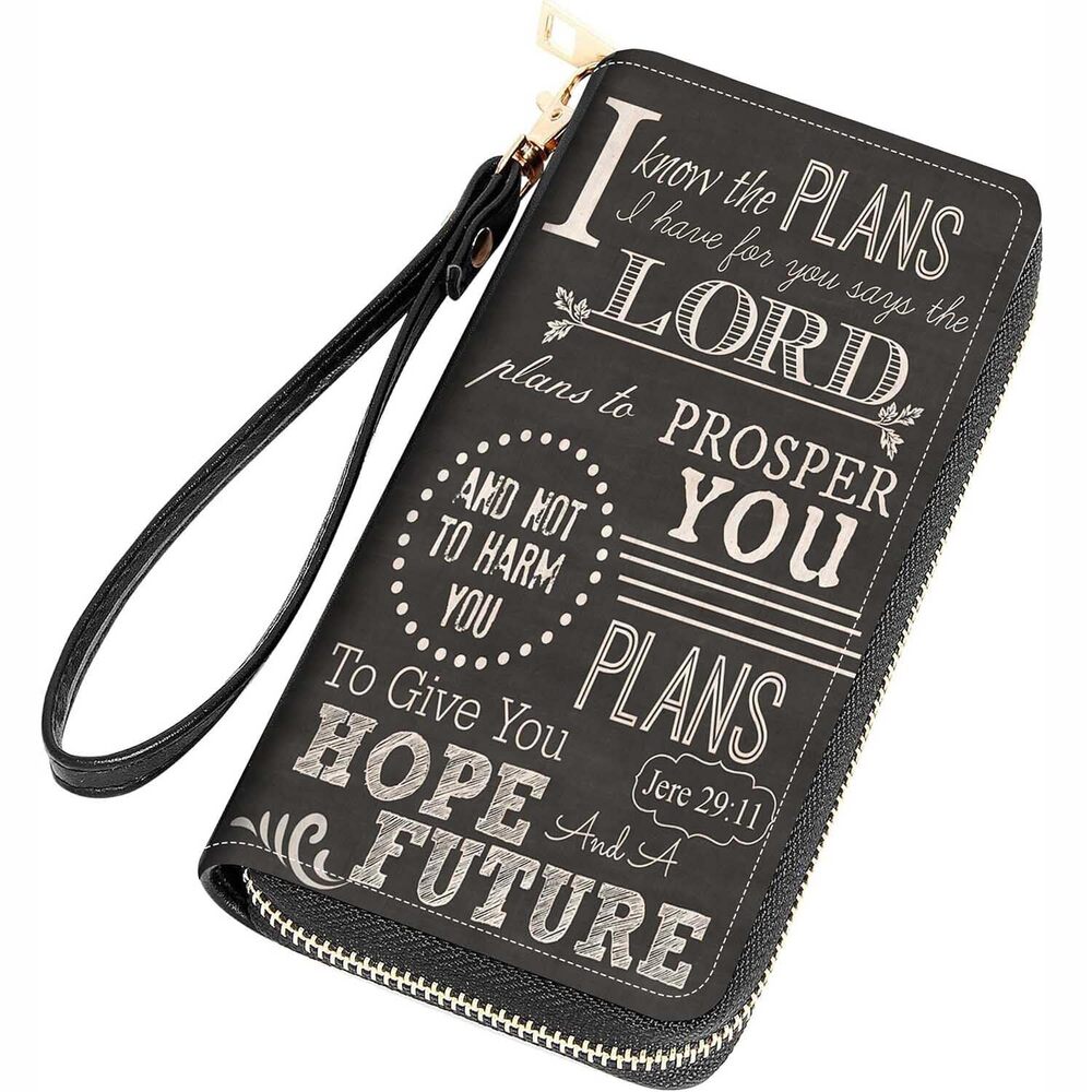 2999 Quotes Bible Verse Jeremiah 29:11 Print Large Capacity Wallet PU